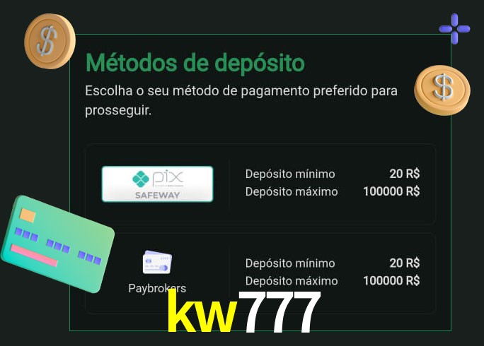 O cassino kw777 oferece uma grande variedade de métodos de pagamento